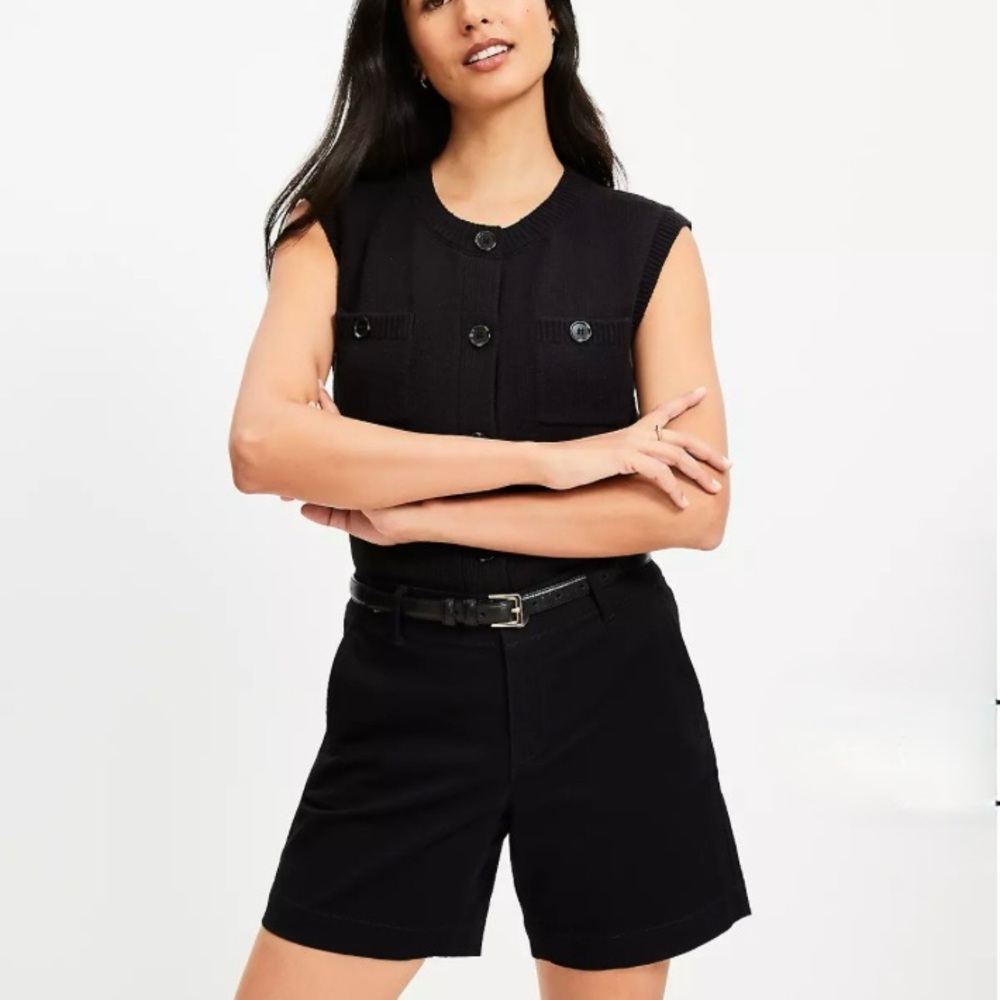 Women's LOFT Outlet Twill Black Shorts